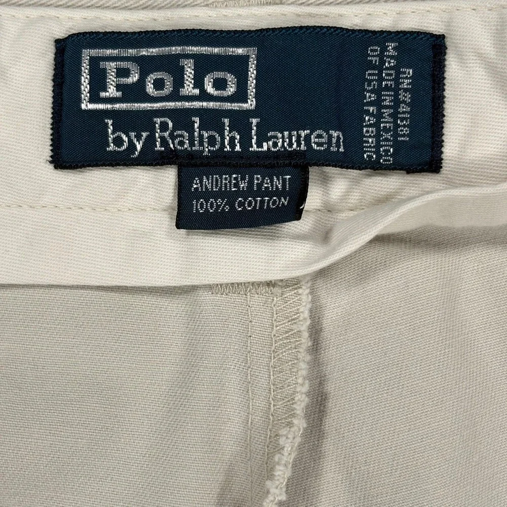 Vintage Polo Ralph Lauren Andrew Pants Mens 42x29.5 Stone Gray Double Pleated
